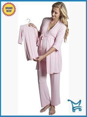 5pc Maternity & Nursing Pajama Set with Baby Gown